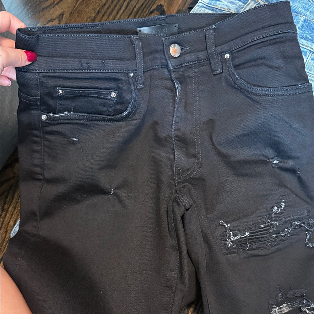 Men's Amiri Black Distressed Jeans